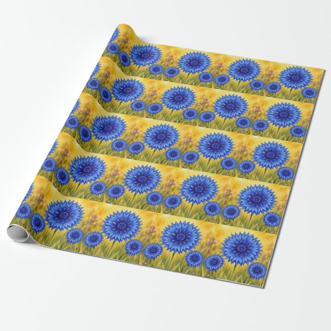 Papel De Regalo Serie Radiant Petal – Centaurea (Desenrollado)