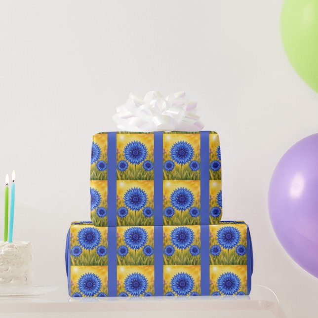 Papel De Regalo Serie Radiantes Pétalos - Centaurea (Regalos de fiesta)
