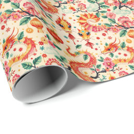 Papel De Regalo Serpent Dreams Chiness Año Nuevo