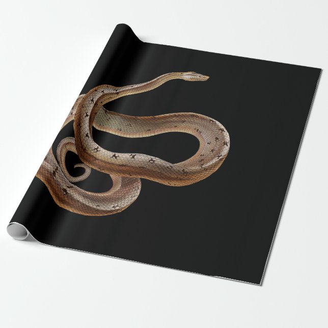 Papel De Regalo Serpiente - Negro - Animal (Desenrollado)