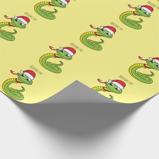 Papel De Regalo Serpiente verde suave con personalizado de sombrer (Esquina)