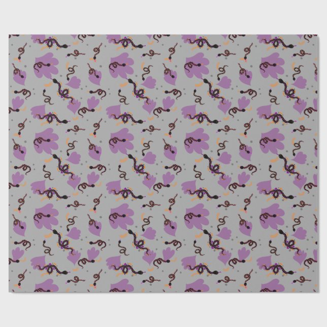 Papel De Regalo serpientes de Halloween grises (Superficie plana)