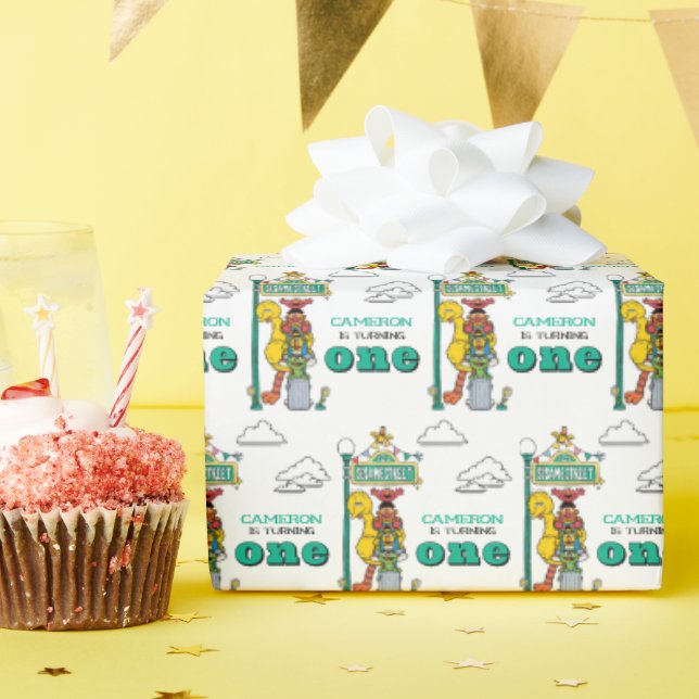 Papel De Regalo Sesame Street Characters & Street Sign Wrapping Pa (Fiesta de cumpleaños )