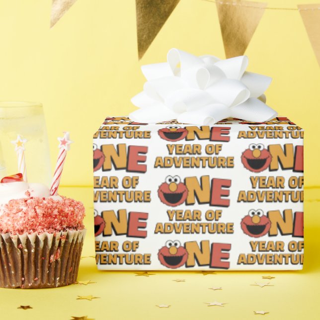 Papel De Regalo Sesame Street | Elmo - First Birthday Wrapping Pap (Fiesta de cumpleaños )