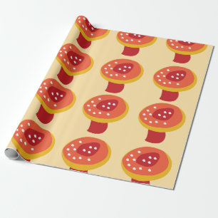 Papel De Regalo Seta de hongo rojo amarillo