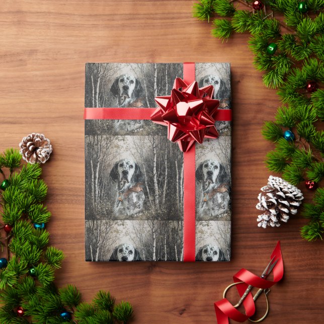 Papel De Regalo Setter Inglés  (Regalo de vacaciones)