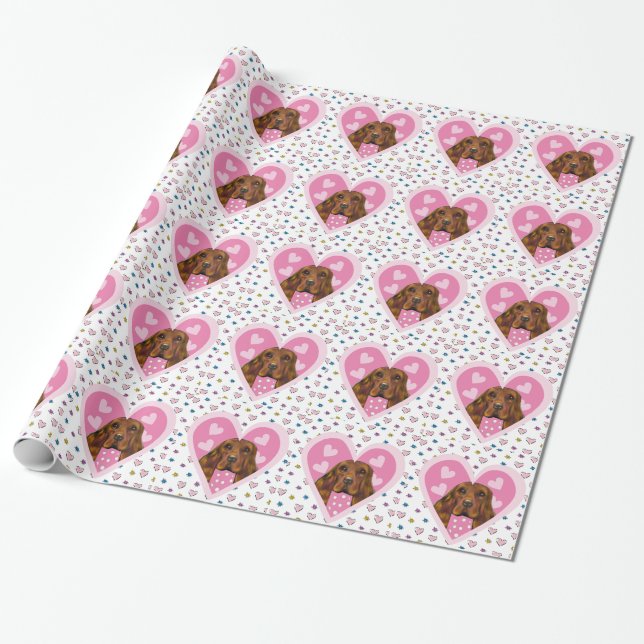 Papel De Regalo Setter Irlandés (Desenrollado)