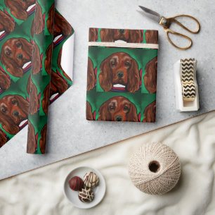 Papel De Regalo Setter Irlandés Rojo