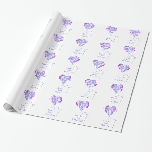 Papel De Regalo Sew en amor contigo (Desenrollado)