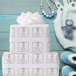 Papel De Regalo Sexo Neutral Bebé y Bow Baby Shower moderno