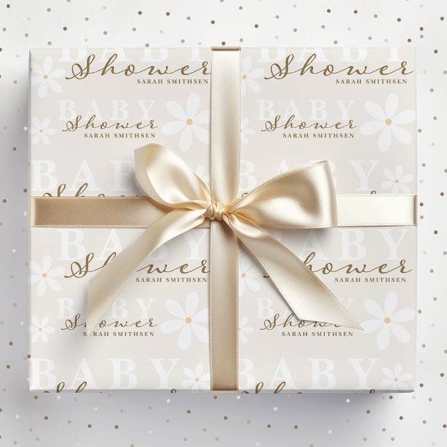 Papel De Regalo Sexo neutral de Daisy Garden Baby Shower (Subido por el creador)