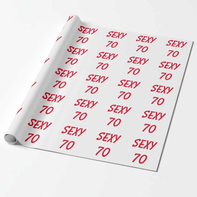 Papel de regalo sexy para 70 cumpleaños (Desenrollado)