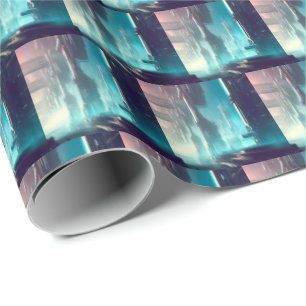 Papel De Regalo SF Ciudad futurista 1