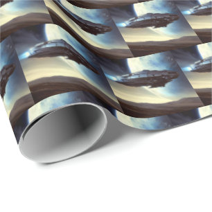 Papel De Regalo SF Orbiting Spaceship 2