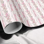 Papel De Regalo Shabby Chic Coquette Pink Vintage Floral<br><div class="desc">Papel de envolvimiento floral de color rosa de Shabby Chic Coquette</div>