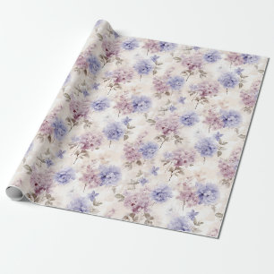 Papel De Regalo Shabby Chic Hydrangea Floral Delight