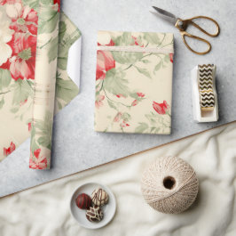 Papel De Regalo Shabby Chic Navidades con problemas Floral Tartán