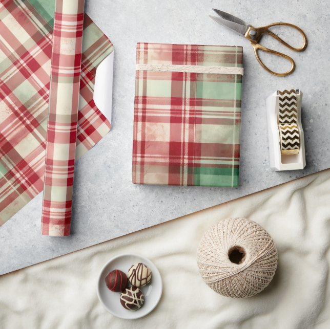 Papel De Regalo Shabby Chic Navidades con problemas Tartán (Artesanía)