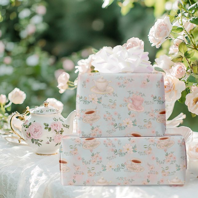 Papel De Regalo Shabby chic Tea Fiesta Bridal Shower (Subido por el creador)
