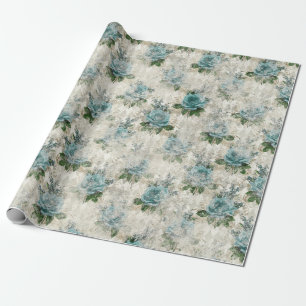 Papel De Regalo Shabby Floral Aqua Series Design 2