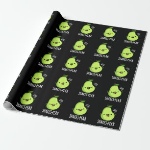 Papel De Regalo Shakes-pear Funny Pear Fruit Pun Dark BG