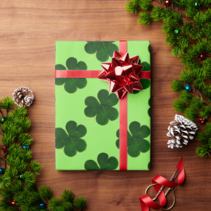 Papel De Regalo Shamrock Clover Pattern Irish Ireland Love