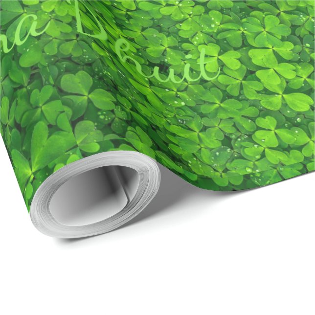Papel De Regalo Shamrock Clovers Green Irish Symbol Irlanda (Esquina del rollo)