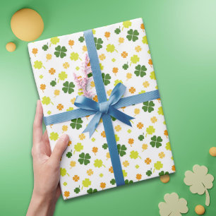 Papel De Regalo Shamrock Clovers irlandés