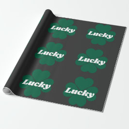 Papel De Regalo Shamrock de St. Patty | trébol verde con suerte