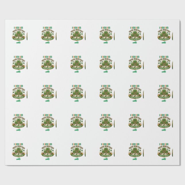 Papel De Regalo Shamrock Luck Celebration Logo design (Superficie plana)