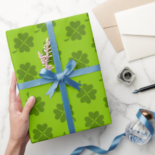 Papel De Regalo Shamrock, Lucky Clover Pattern, St. Patrick