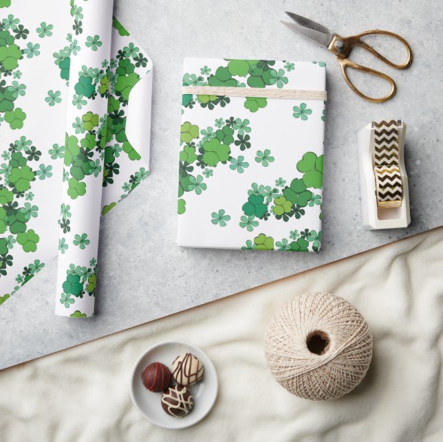 Papel De Regalo Shamrock y maricas verdes en cualquier ocasión (Artesanía)