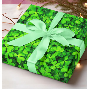 Papel De Regalo Sharmrock Clover Photo Irish Fiesta Planta Verde