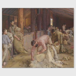 Papel De Regalo Shearing the Rams (Arte Australiano) (Tom Roberts)