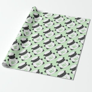 Papel De Regalo Sheep Baby Shower Green