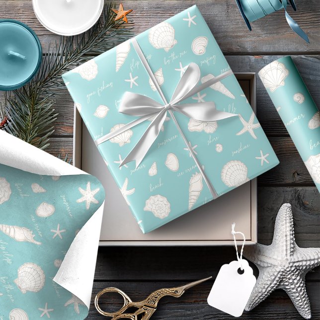 Papel De Regalo Shells Starfish Sun Fun Textos Ivory ID918 (Subido por el creador)