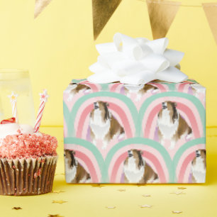 Papel De Regalo Sheltie Dog Rainbow Pink Birday