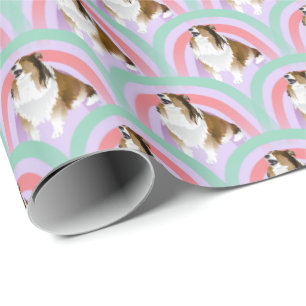 Papel De Regalo Sheltie Dog Rainbow Purple Birday