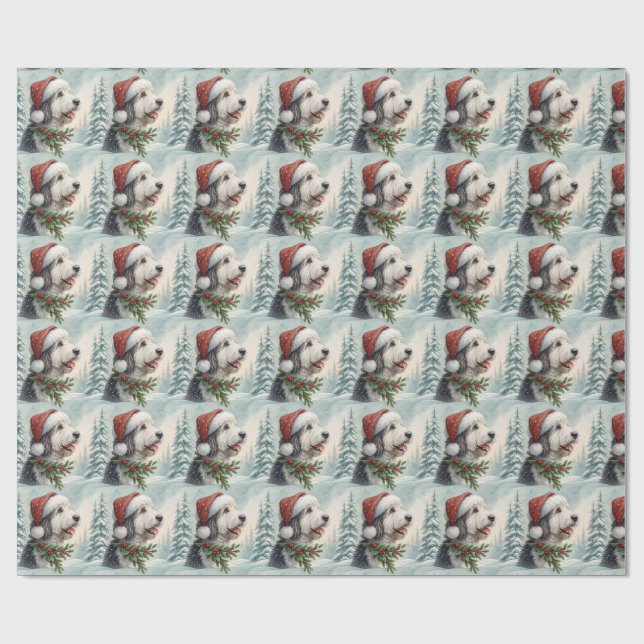 Papel De Regalo Shepadoodle Christmas Wrapping Paper (Superficie plana)