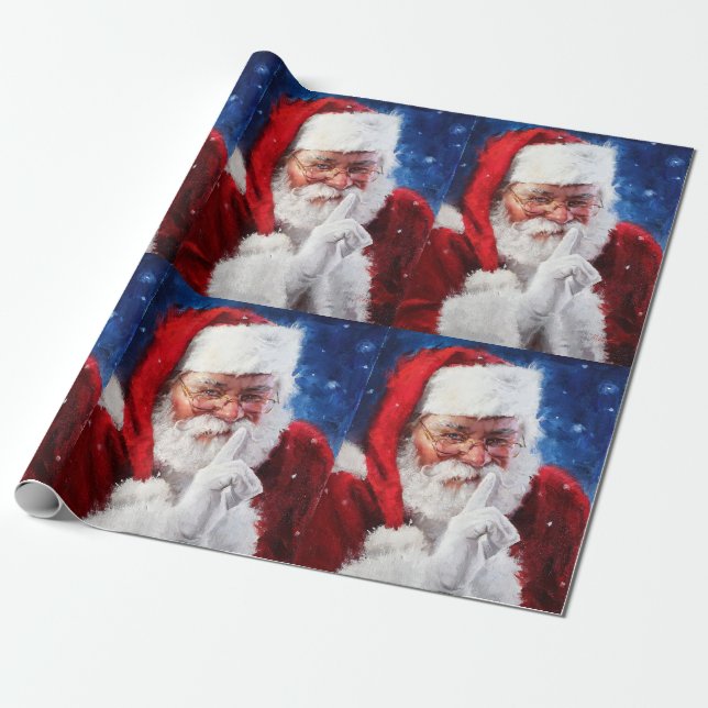 Papel De Regalo SHH Santa (Desenrollado)