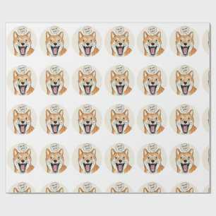 Papel De Regalo Shiba Inu conmocionado "OH DIOS MÍO" - Meme de sor