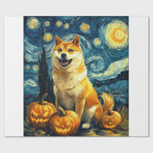 Papel De Regalo Shiba Inu Perro Lindo Halloween Jack O Lantern Cal