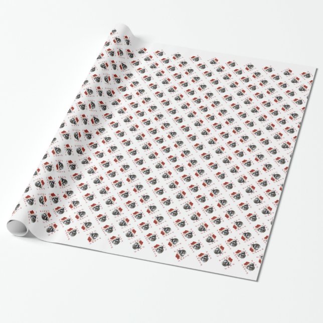 Papel De Regalo Shih Tzu Santa Paws (Desenrollado)