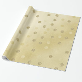 Papel De Regalo Shimmer de oro con círculos Purpurinas
