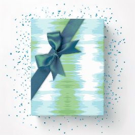 Papel De Regalo Shimmer Ikat in Green and Aqua