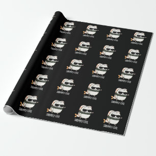 Papel De Regalo Shrimply Guay Funny Shrimp Sushi Pun Dark BG