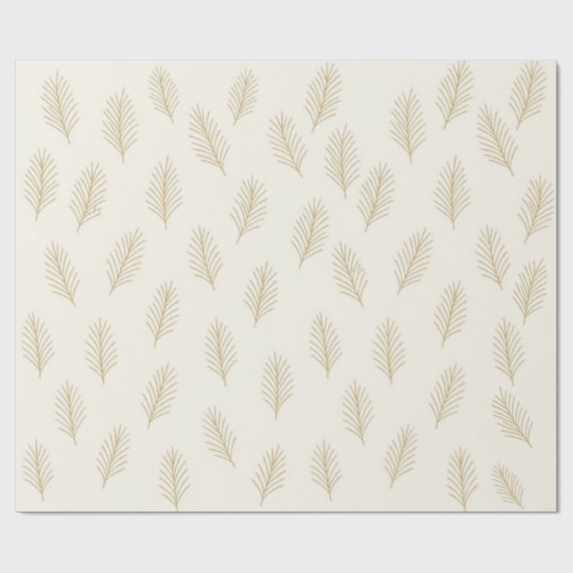 Papel De Regalo Siempreverde dorado (Superficie plana)