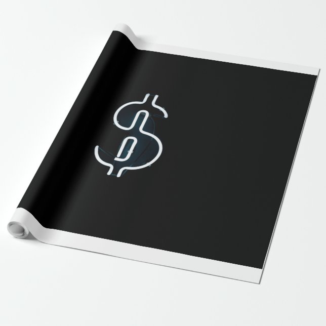 Papel De Regalo Signo de dólar neón (Desenrollado)