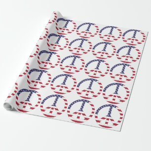 PAPEL DE REGALO SIGNO DE PAZ DE LA BANDERA ESTADOUNIDENSE
