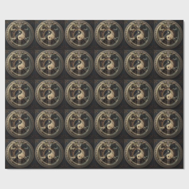 Papel De Regalo Signo de Paz Yin Yang (Superficie plana)